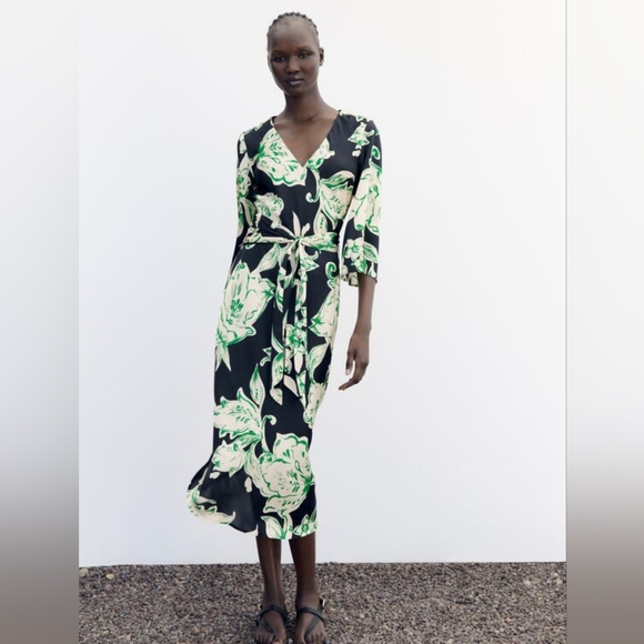NWT Zara Floral Printed Wrap Dress - 3002/198 - Picture 5 of 16